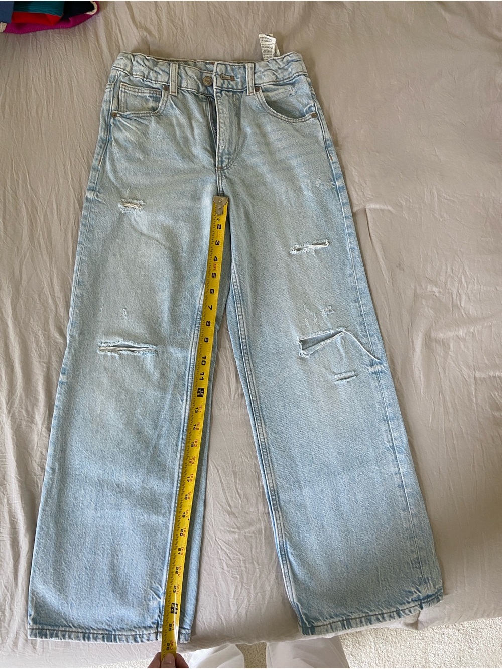 Zara Light Blue Wide-leg Denim Jeans